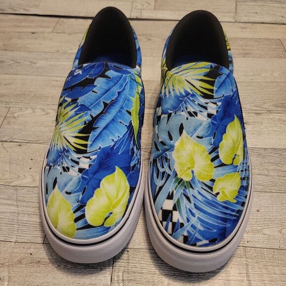 NEW Nike Court Rayale AC Print‎ Womens 10 Blue Canvas Slip-On Shoes Sneakers - Picture 2 of 13